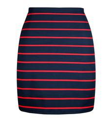Organic skirt Snoba navy blue + red stripes via Frija Omina