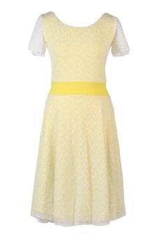 Organic dress Perle lemon (yellow) + white via Frija Omina