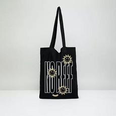 No Beef Recycled Tote Bag - Black via Plant Faced Clothing
