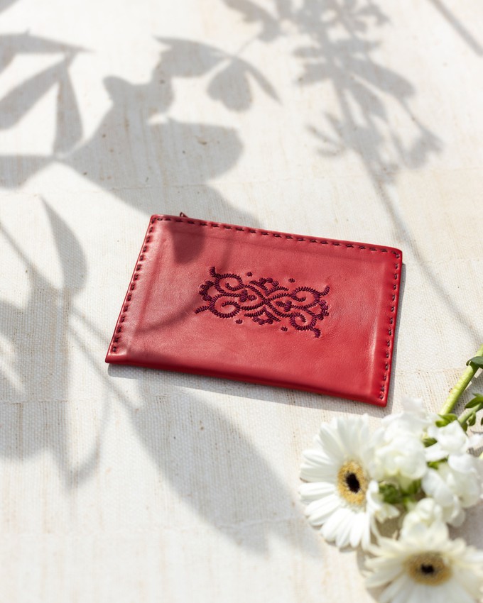 Embroidered Leather Pouch from Abury