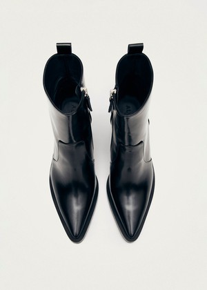 Haylo Black Leather Ankle Boots from Alohas