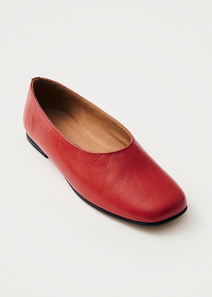 Edie Red Leather Ballet Flats from Alohas