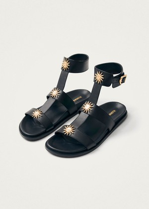 Clarisa Black Leather Sandals from Alohas