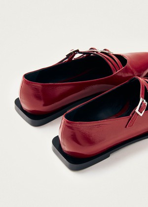 Jive Onix Red Leather Ballet Flats from Alohas