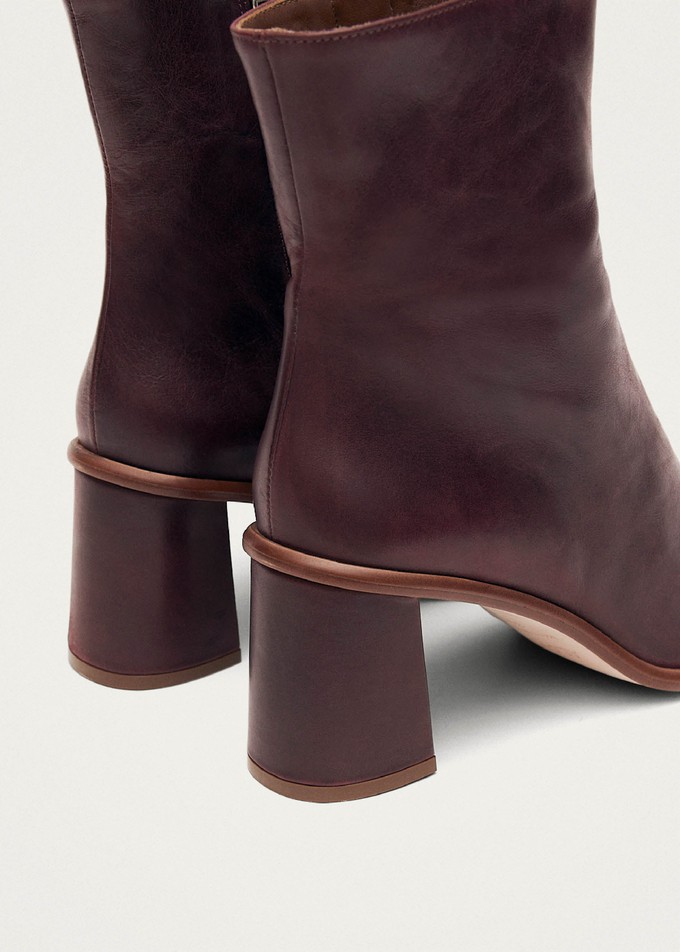 West Cape Wine Burgundy Leather Ankle Boots from Alohas