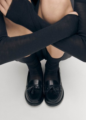 Terrane Black Leather Loafers from Alohas