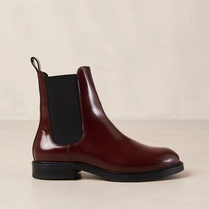 Lanz Burgundy Leather Ankle Boots from Alohas