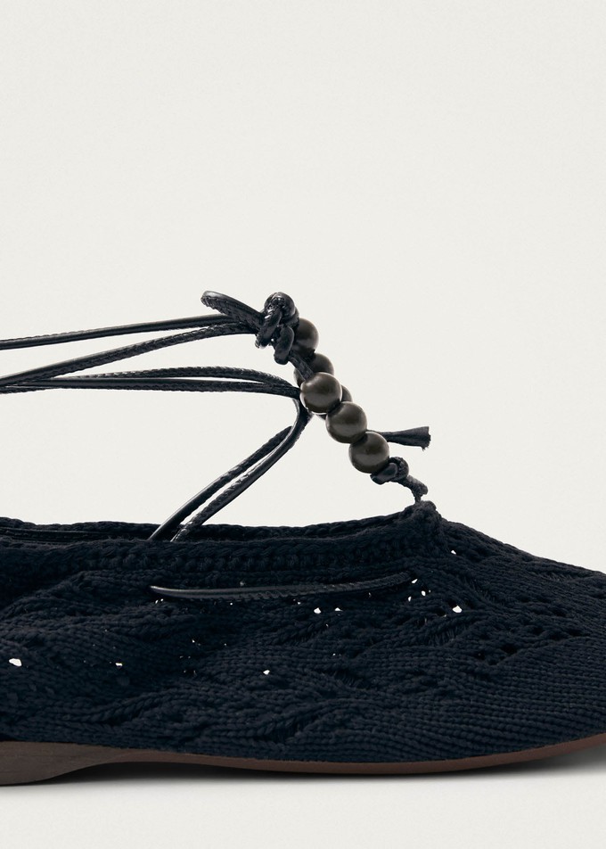 Rosemary Crochet Black Ballet Flats from Alohas