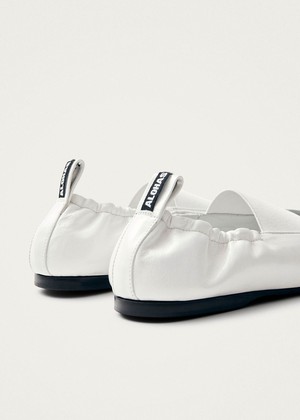 Sutton Onix White Leather Ballet Flats from Alohas