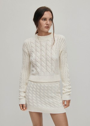 Blossom White Tricot Sweater from Alohas