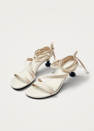 Curly Cream Leather Sandals from Alohas