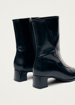 Chantal Black Leather Ankle Boots from Alohas