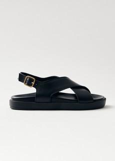 Nico Black Leather Sandals via Alohas