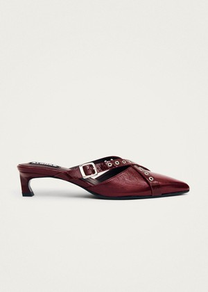 Zyra Onix Burgundy Leather Mules from Alohas