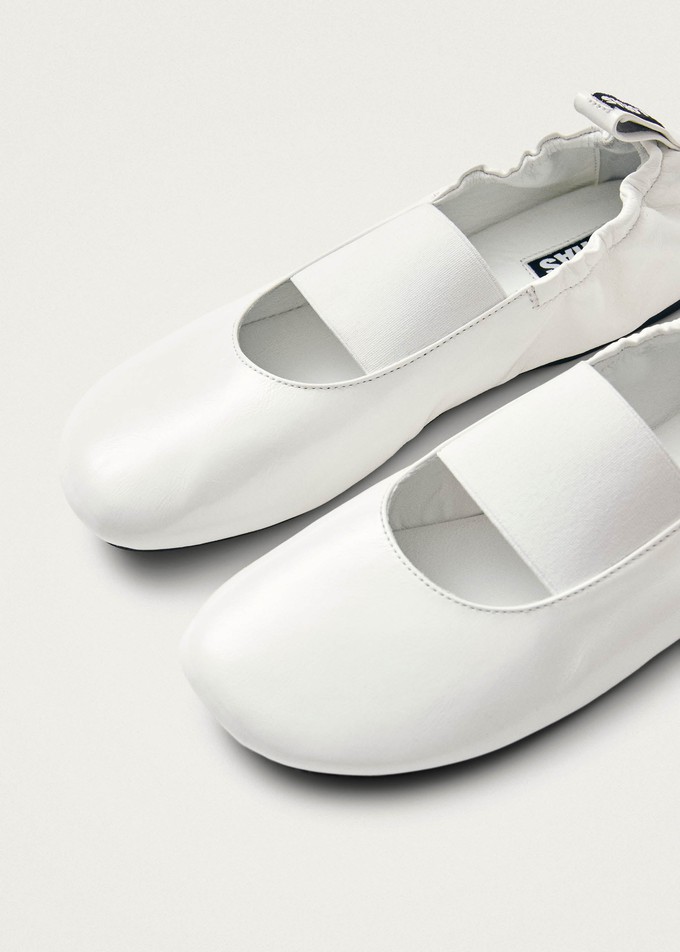 Sutton Onix White Leather Ballet Flats from Alohas