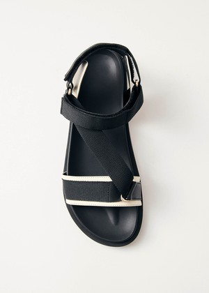 Indigo Black Vegan Leather Sandals from Alohas