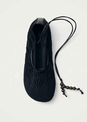 Rosemary Crochet Black Ballet Flats from Alohas