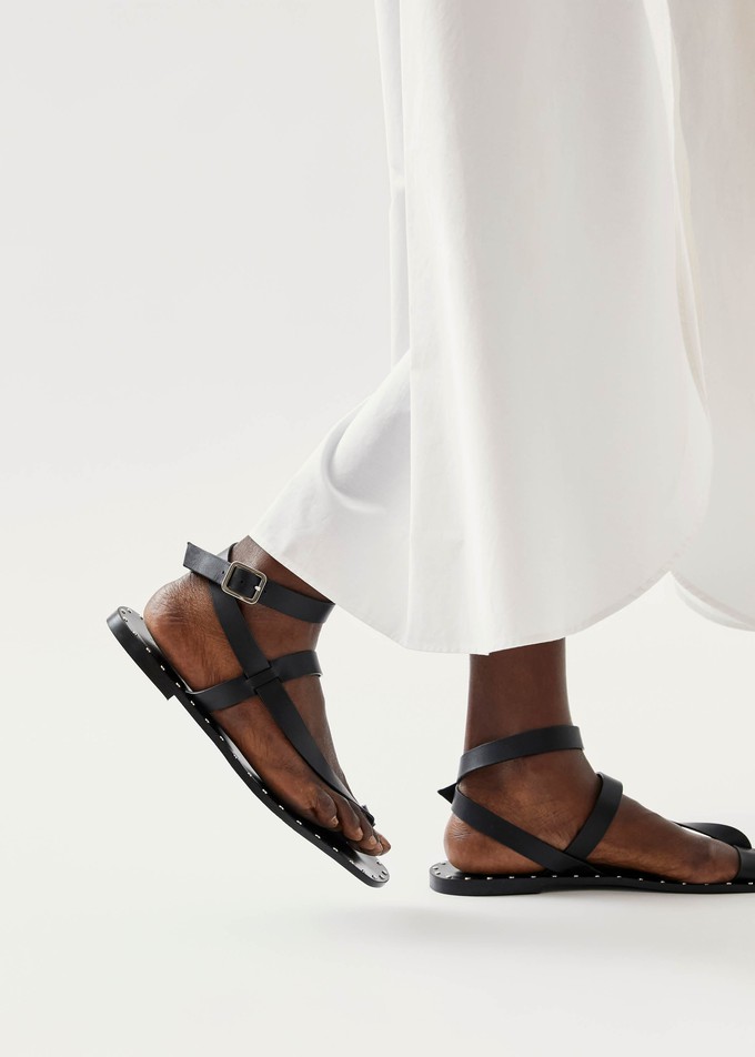 Tallula Black Leather Sandals from Alohas