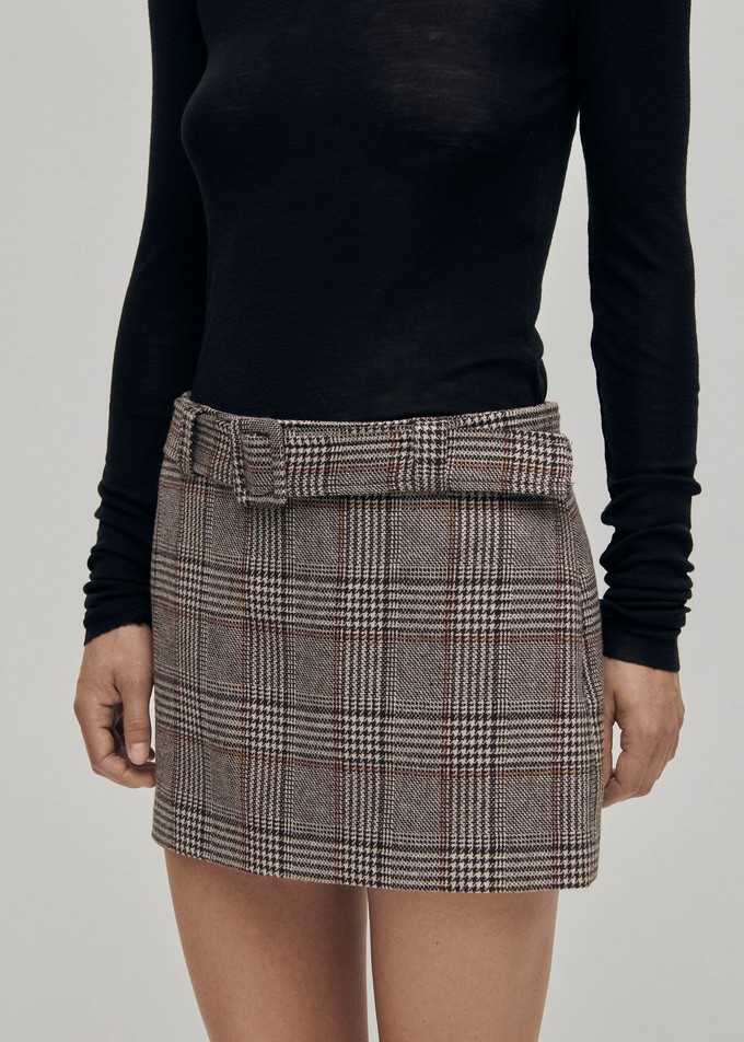 Shibuya Checks Brown Skirt from Alohas