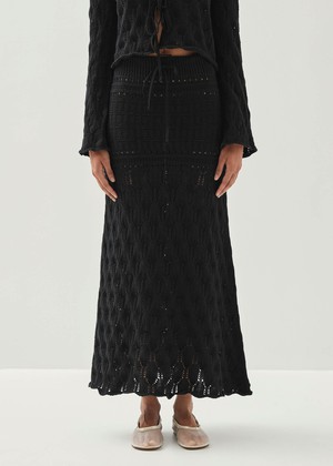 Mauver Black Tricot Skirt from Alohas