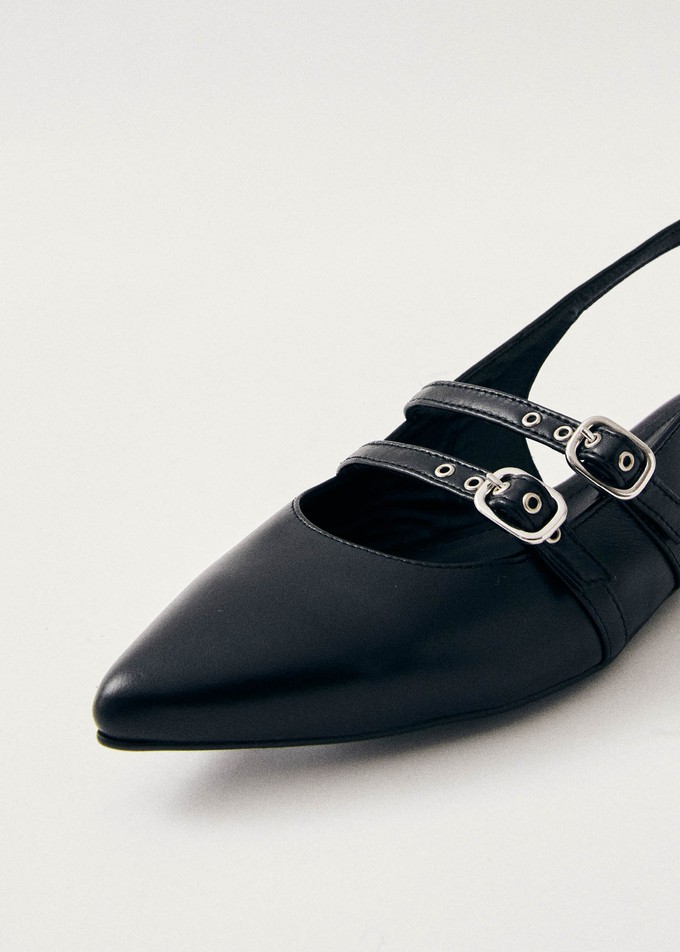 Wren Black Leather Ballet Flats from Alohas