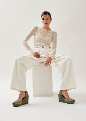 Cordelia Suede Green Leather Espadrilles from Alohas