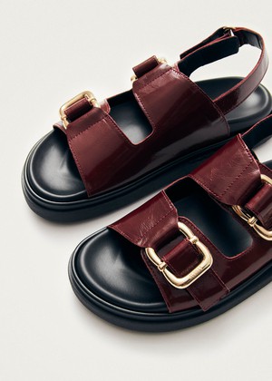 Harper Onix Burgundy Leather Sandals from Alohas