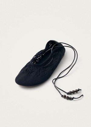 Rosemary Crochet Black Ballet Flats from Alohas