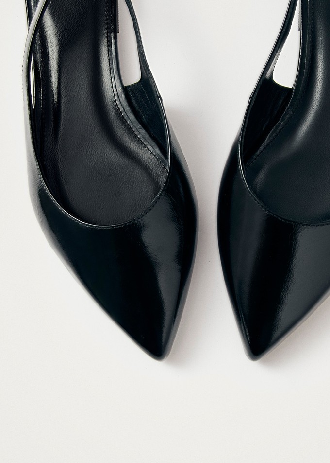 Ribbon Onix Black Leather Ballet Flats from Alohas