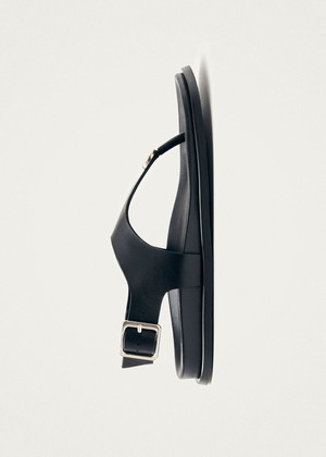 Harbor Black Leather Sandals from Alohas