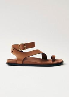 Myles Tan Leather Sandals via Alohas