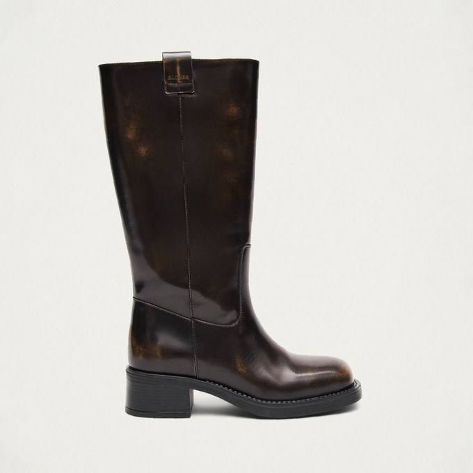 Sajan Brown Leather Boots from Alohas