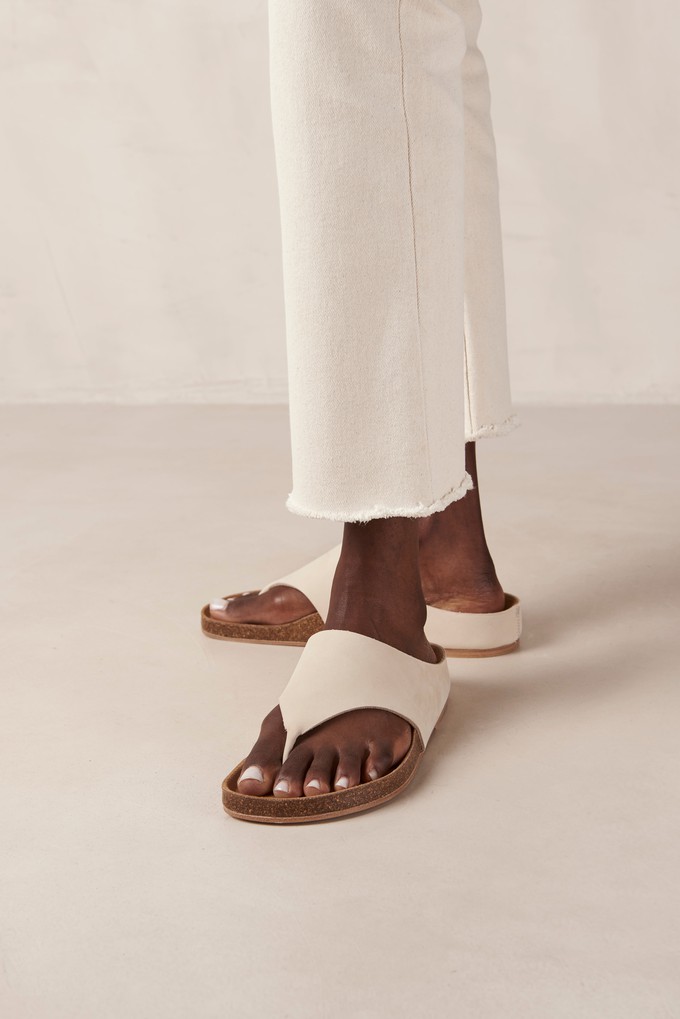 Ivy Cream Leather Sandals from Alohas