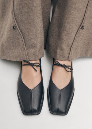 Sway Black Leather Ballet Flats from Alohas