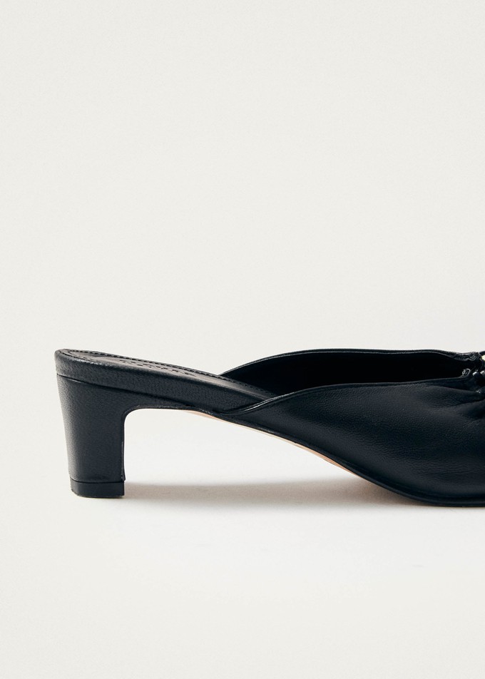 Amar Black Leather Mules from Alohas