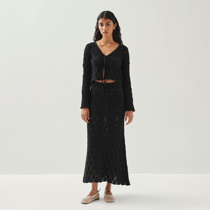 Mauver Black Tricot Skirt from Alohas