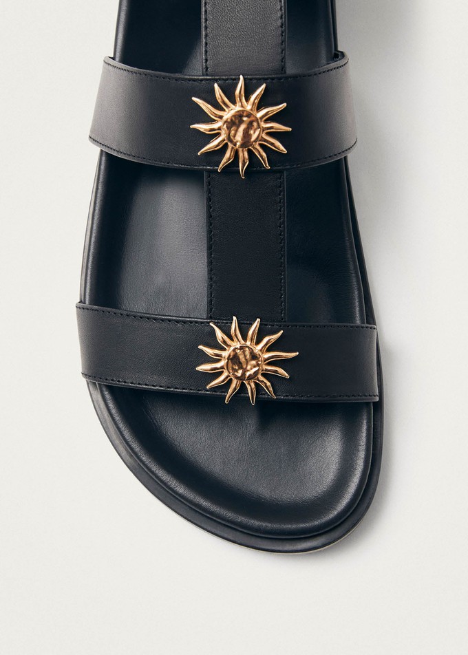 Clarisa Black Leather Sandals from Alohas