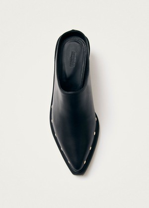 Lorenzo Black Leather Mules from Alohas