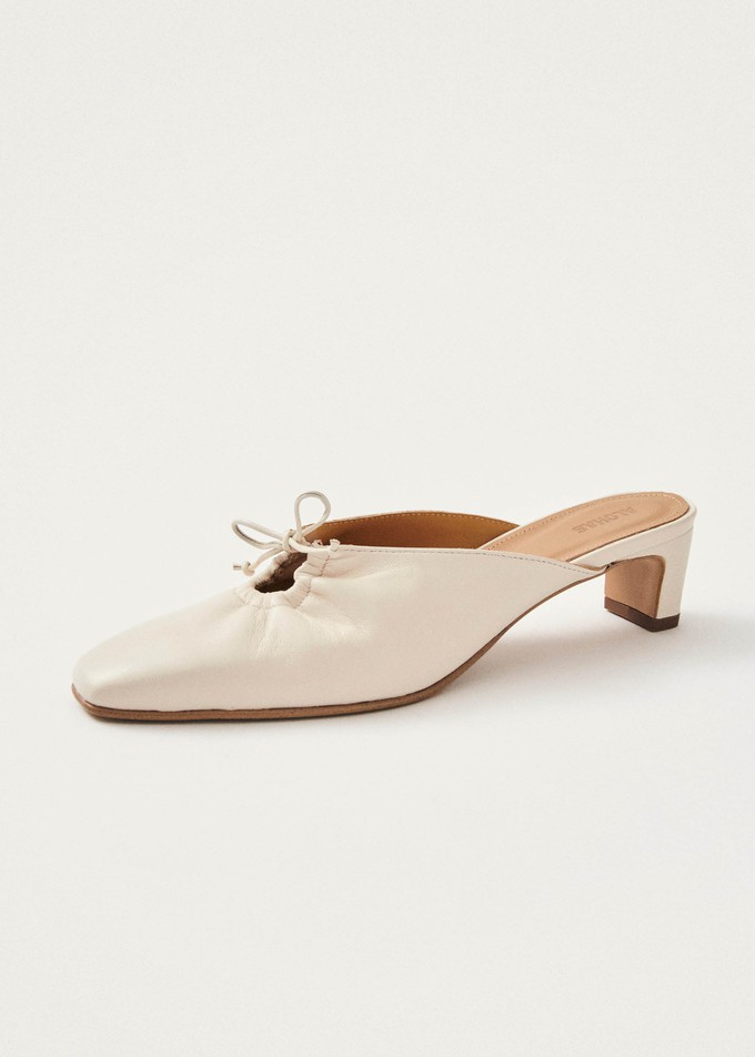 Amar Cream Leather Mules from Alohas