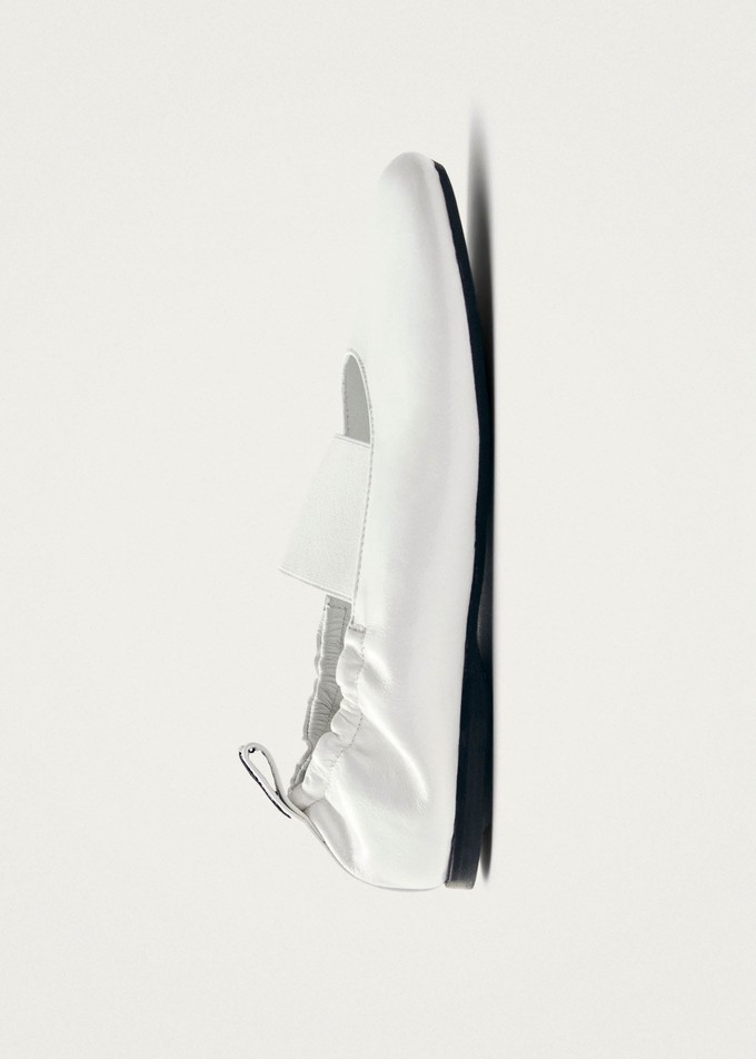 Sutton Onix White Leather Ballet Flats from Alohas