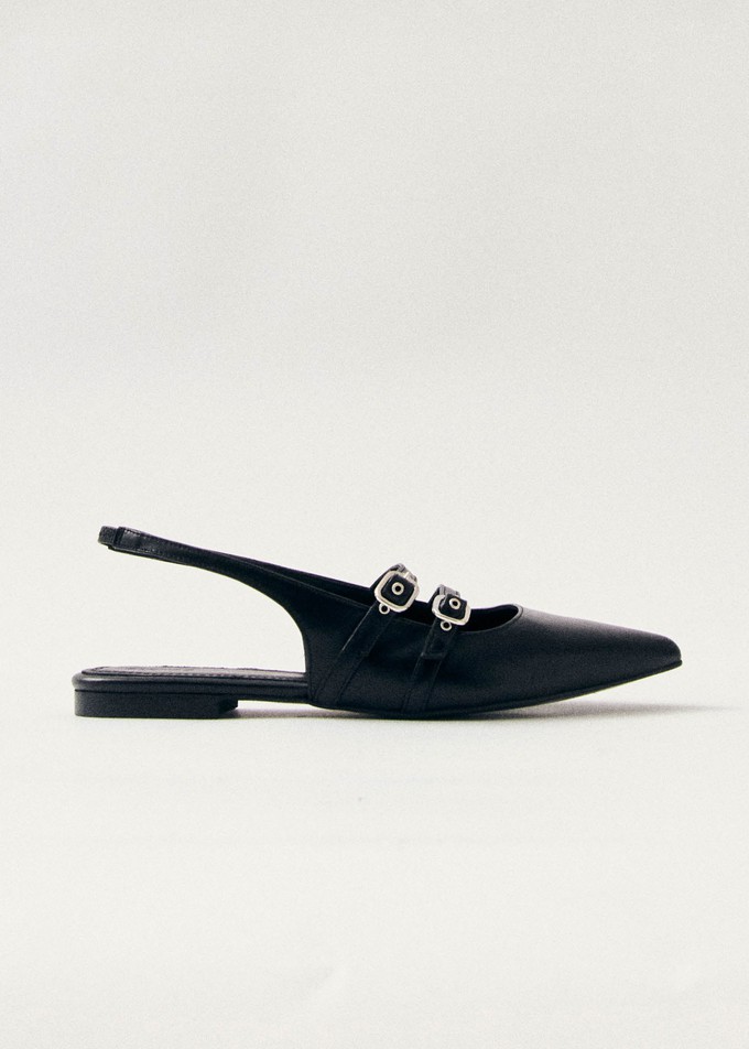 Wren Black Leather Ballet Flats from Alohas