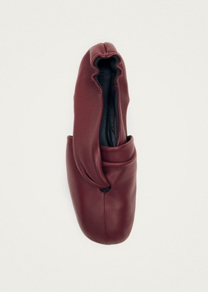 Alaula Burgundy Leather Ballet Flats from Alohas