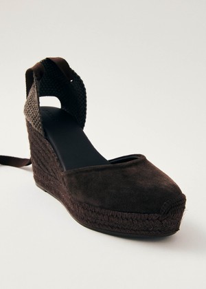 Cordelia Suede Brown Leather Espadrilles from Alohas