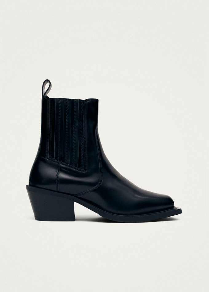 Denver Black Leather Ankle Boots from Alohas