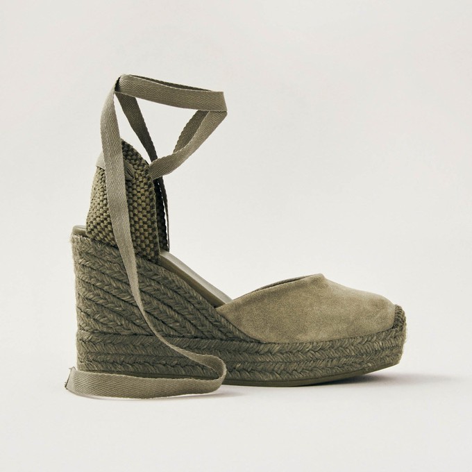 Cordelia Suede Green Leather Espadrilles from Alohas