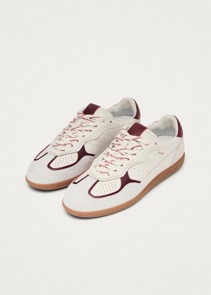 Tb.490 Rife Grain White Burgundy Leather Sneakers from Alohas