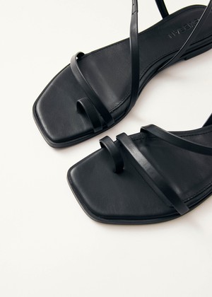 Sloane Black Vegan Leather Sandals from Alohas