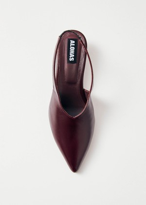 Eros Burgundy Leather Pumps from Alohas