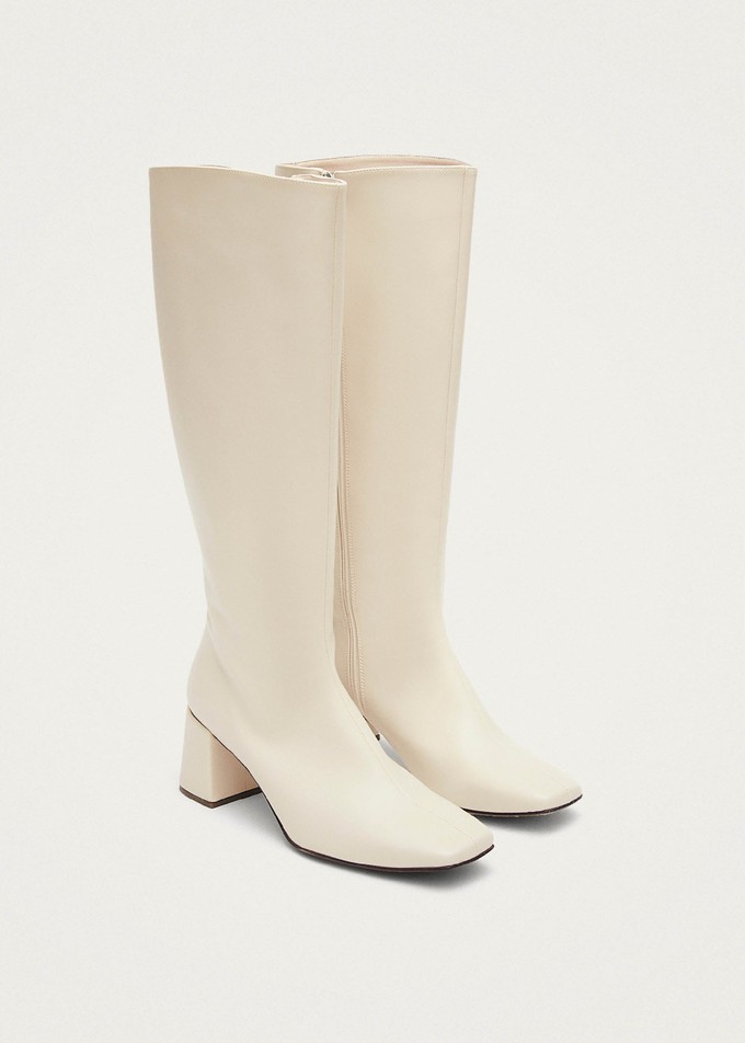 Chalk Warm White Vegan Leather Boots from Alohas