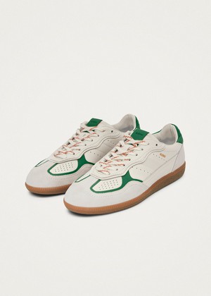 Tb.490 Rife Grain White Grass Green Leather Sneakers from Alohas